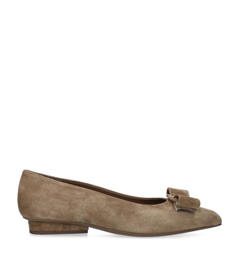 ferragamo beige suede ballet flats.